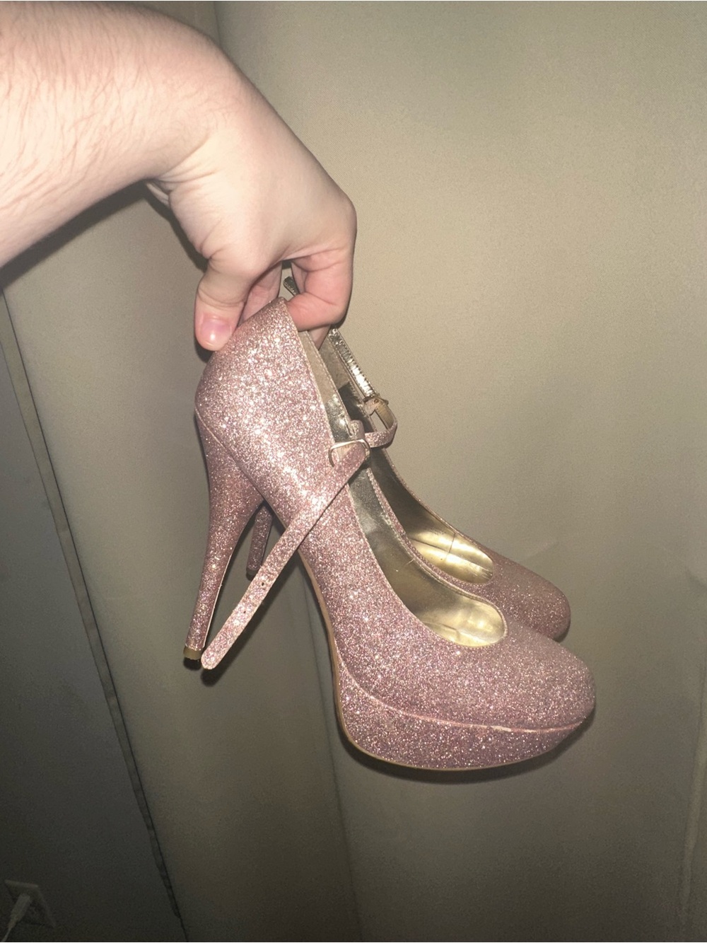 pink glitter platform high heels Steve Madden women’s size 11
